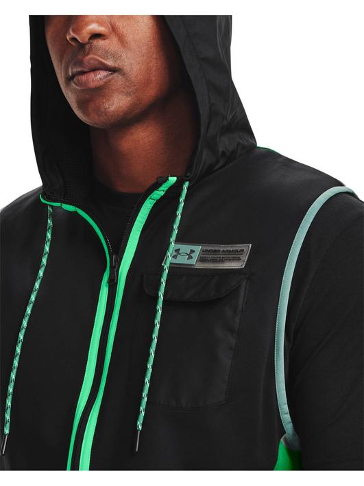 Siyah Erkek Armour Fleece® Storm Kapüşonlu Yelek