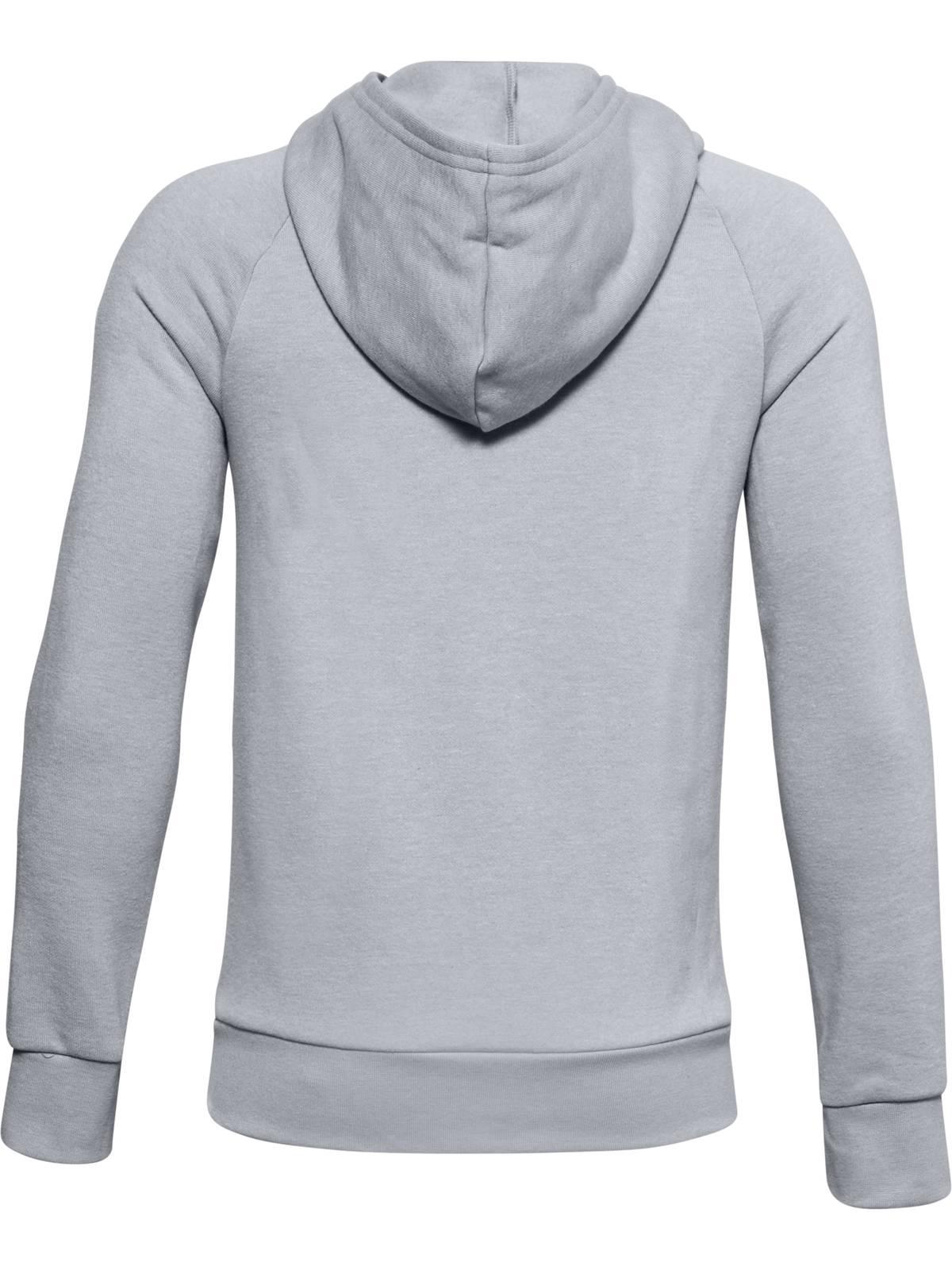 Erkek Çocuk UA Rival Fleece Big Logo Kapüşonlu Üst Gri