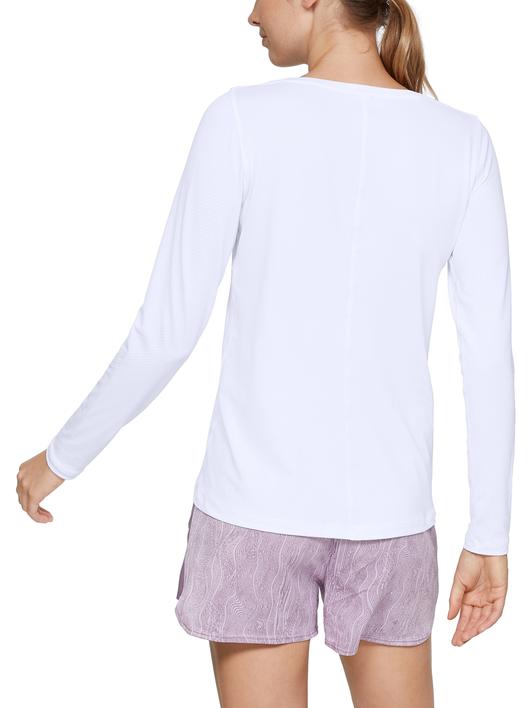 Beyaz Kadın HeatGear® Armour Uzun Kollu