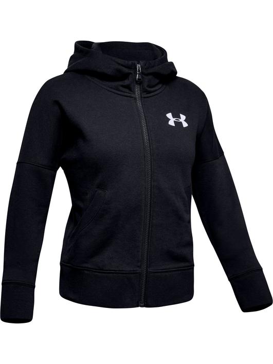 Siyah Kız Çocuk UA Rival Tam Boy Fermuarlı