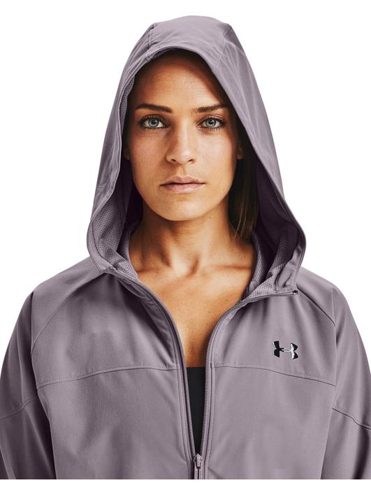 Mor Kadın UA Woven Branded Tam Boy Fermuarlı Kapüşonlu Üst
