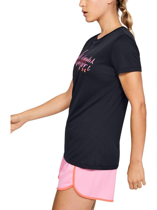 Siyah Kadın UA Tech™ Branded Fit Kit Kısa Kollu Crew