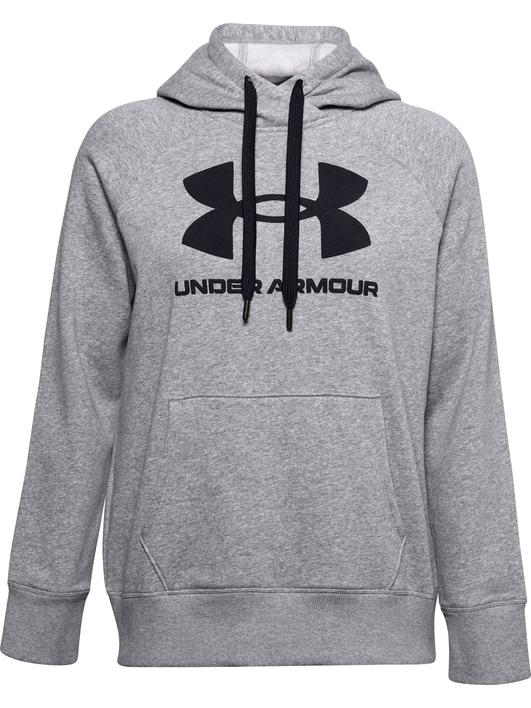 Gri Kadın UA Rival Fleece Logo Kapüşonlu Üst