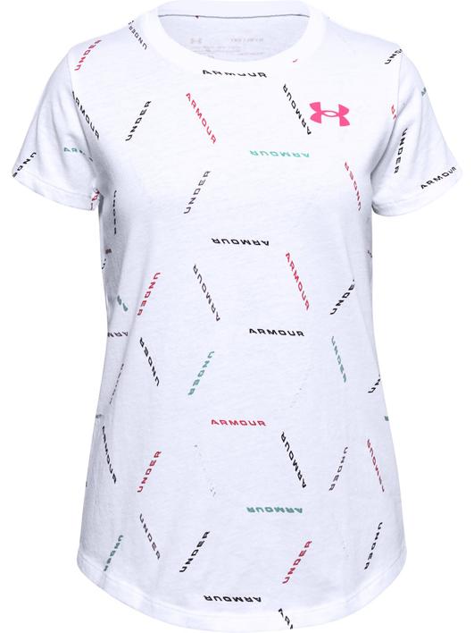 Beyaz Kız Çocuk UA Twitch Multi Print Kısa Kollu