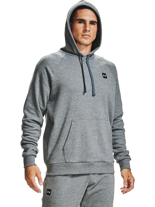 Gri Erkek UA Rival Fleece Kapüşonlu Üst