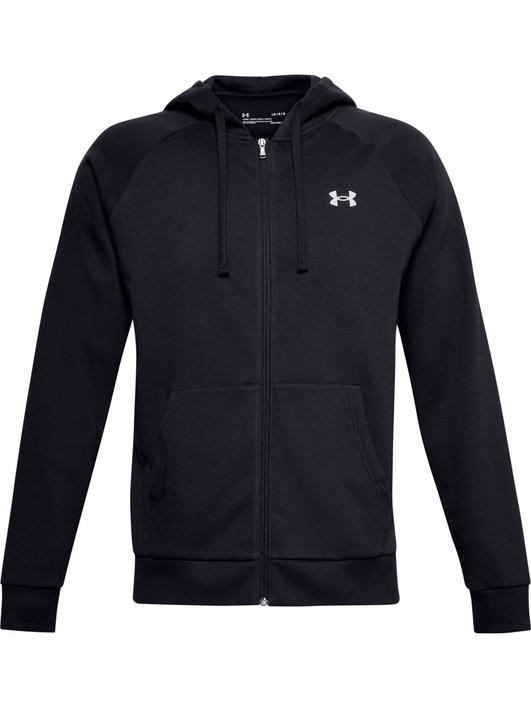 Siyah Erkek UA Rival Cotton Tam Boy Fermuarlı Kapüşonlu Üst