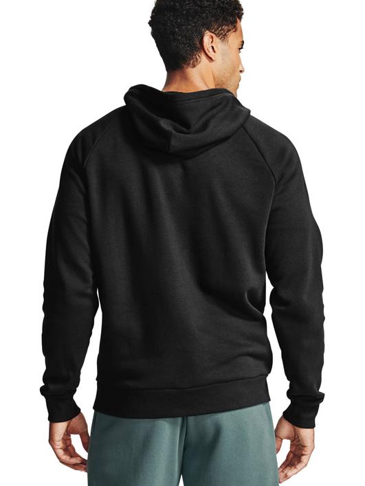 Siyah Erkek UA Rival Cotton Tam Boy Fermuarlı Kapüşonlu Üst