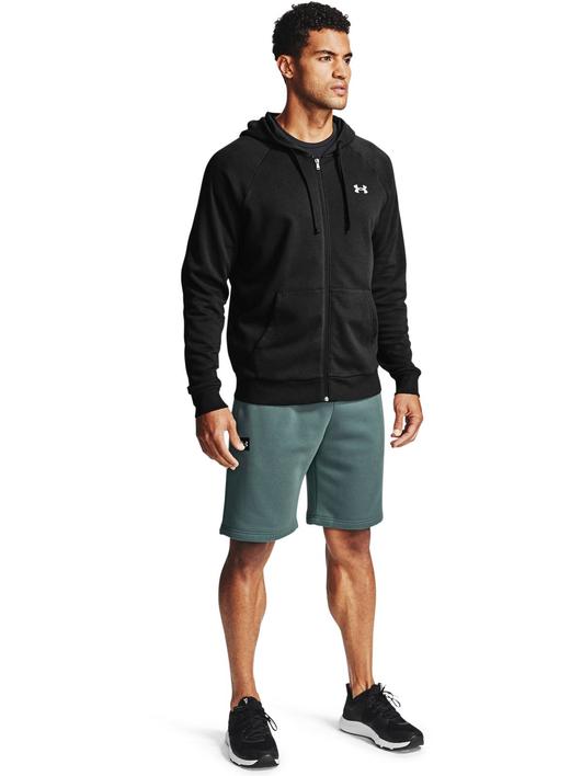 Siyah Erkek UA Rival Cotton Tam Boy Fermuarlı Kapüşonlu Üst