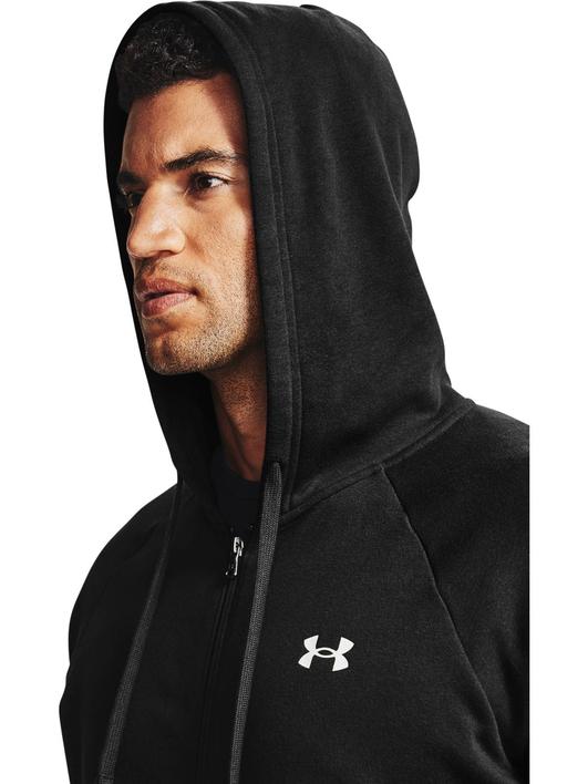 Siyah Erkek UA Rival Cotton Tam Boy Fermuarlı Kapüşonlu Üst