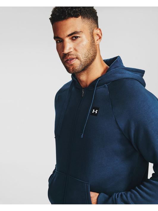 Lacivert Erkek UA Rival Fleece Tam Boy Fermuarlı Kapüşonlu Üst
