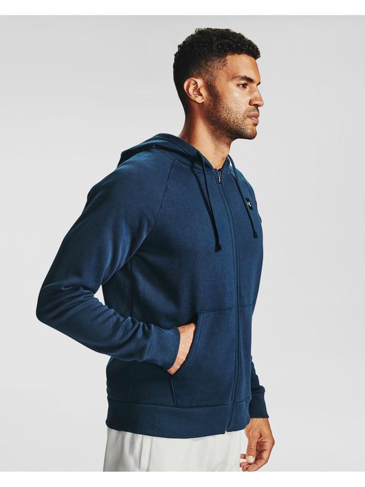 Lacivert Erkek UA Rival Fleece Tam Boy Fermuarlı Kapüşonlu Üst