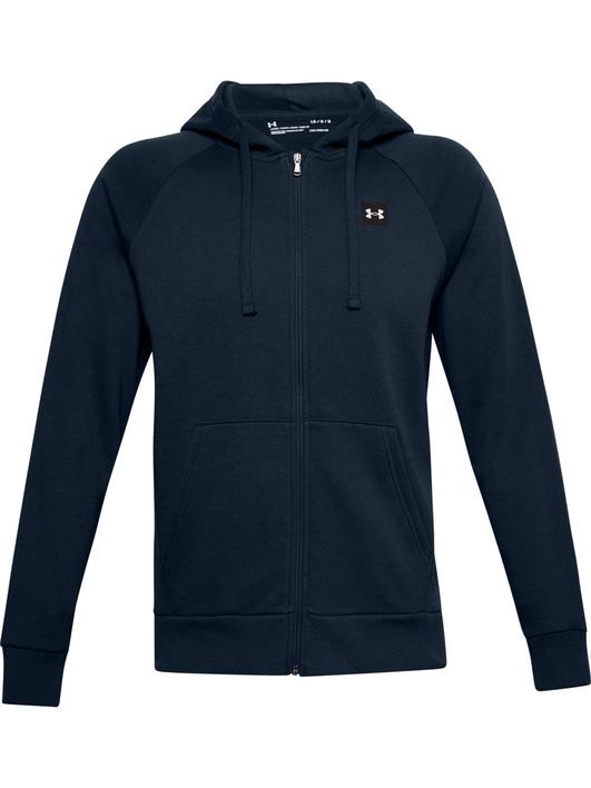 Lacivert Erkek UA Rival Fleece Tam Boy Fermuarlı Kapüşonlu Üst
