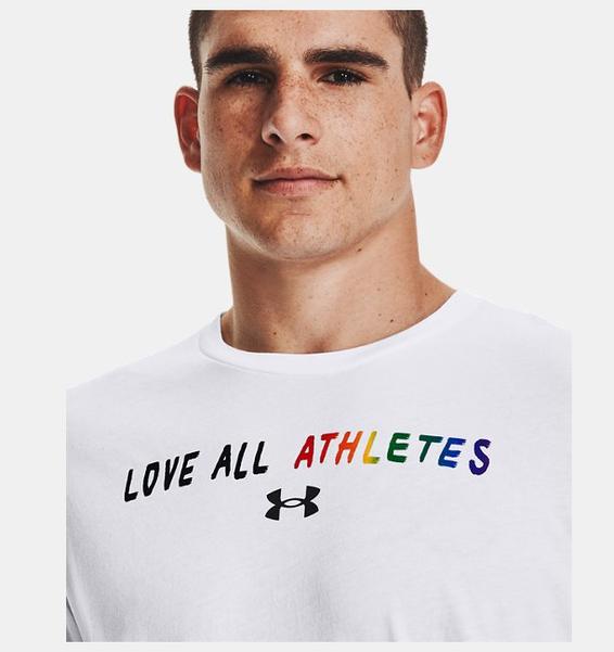 Beyaz Erkek UA Pride Courage Kısa Kollu