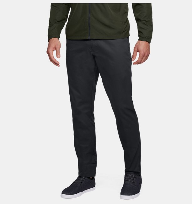 Erkek UA Showdown Chino Dar Paça Pantolon Siyah