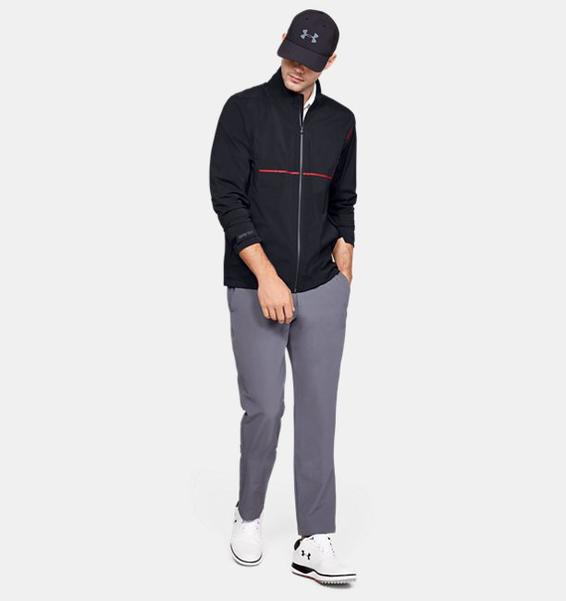 Siyah Erkek UA Storm GORE-TEX® Paclite® Tam Boy Fermuarlı Ceket