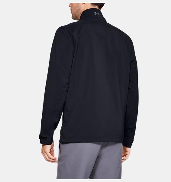 Siyah Erkek UA Storm GORE-TEX® Paclite® Tam Boy Fermuarlı Ceket