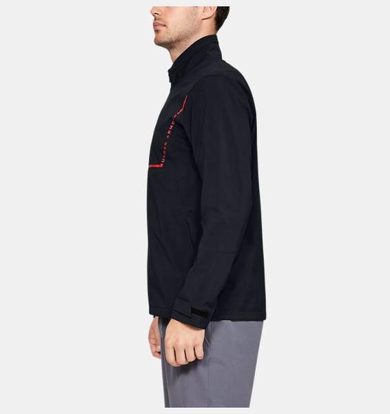 Siyah Erkek UA Storm GORE-TEX® Paclite® Tam Boy Fermuarlı Ceket