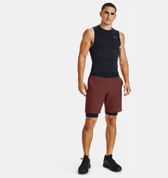 Siyah Erkek UA RUSH™ HeatGear® 2.0 Compression Kolsuz