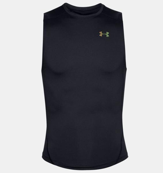 Siyah Erkek UA RUSH™ HeatGear® 2.0 Compression Kolsuz