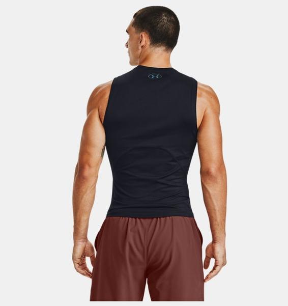 Siyah Erkek UA RUSH™ HeatGear® 2.0 Compression Kolsuz