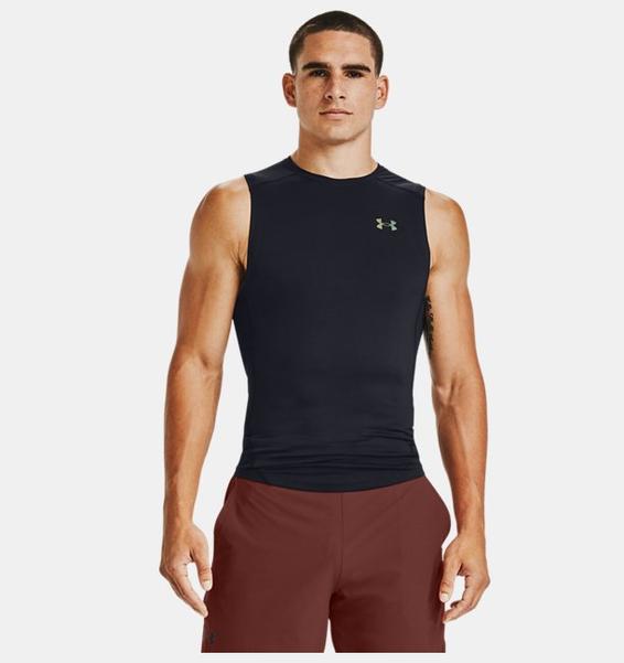 Siyah Erkek UA RUSH™ HeatGear® 2.0 Compression Kolsuz