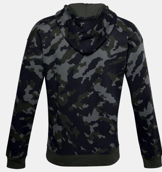 Yeşil Erkek UA Rival Fleece Camo Kapüşonlu Üst