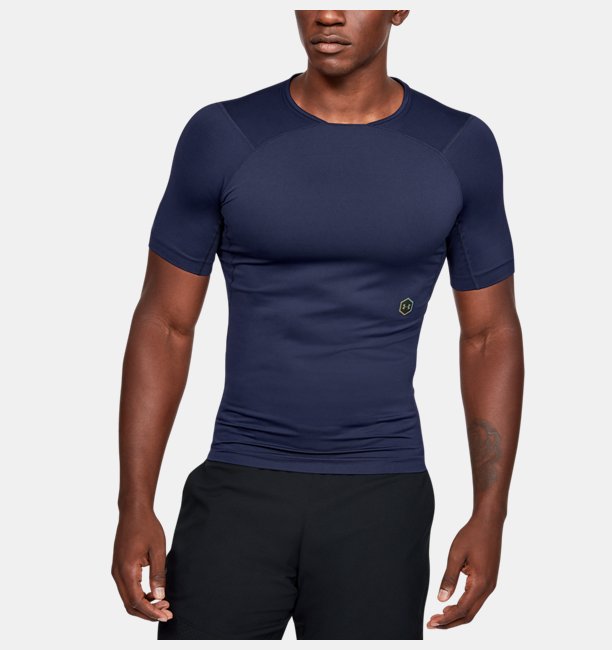 Erkek UA RUSH™ Compression Kısa Kollu Lacivert