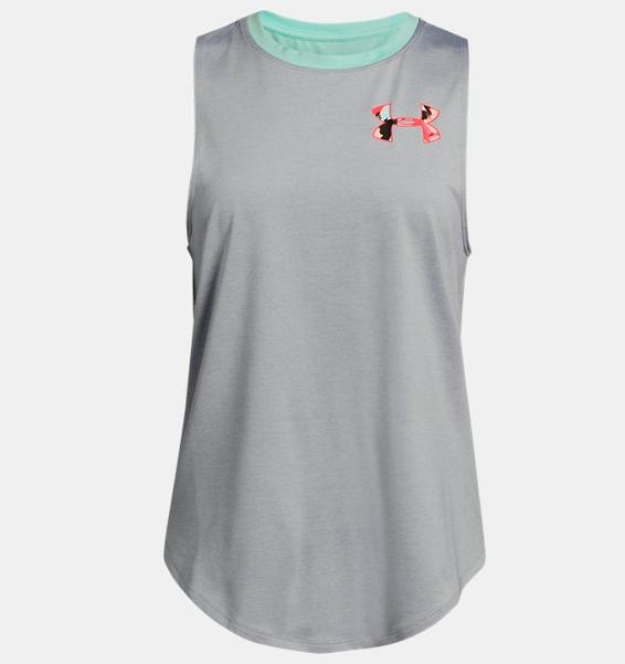 Gri Kız Çocuk HeatGear® Armour Kolsuz