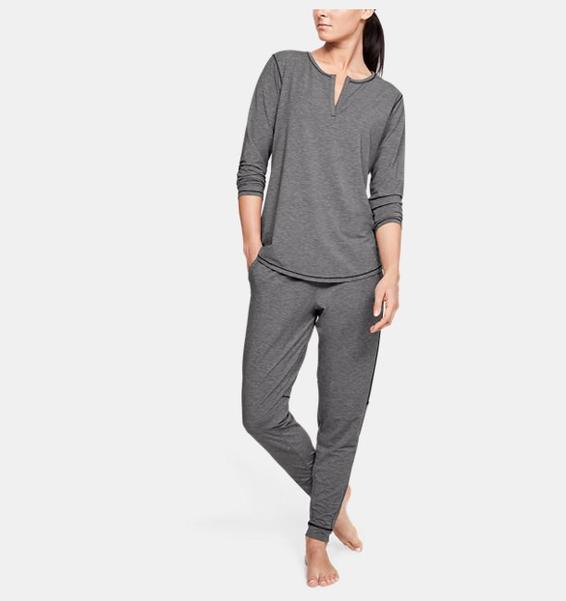 Siyah Kadın UA Recover Sleepwear Uzun Kollu