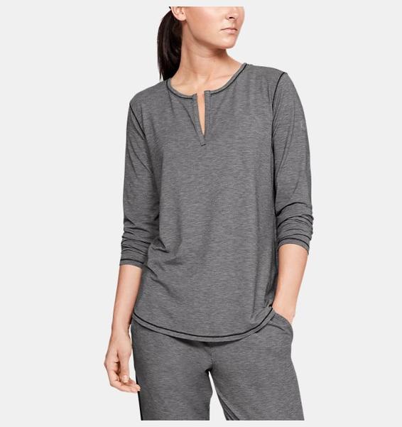 Siyah Kadın UA Recover Sleepwear Uzun Kollu