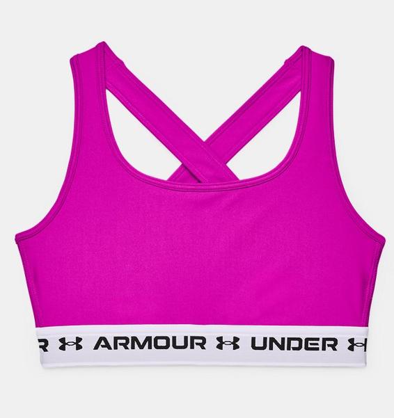 Pembe Kadın Armour® Mid Çapraz Sırtlı Spor Sütyeni