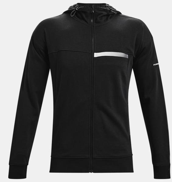 Siyah Erkek UA Rival Terry AMP Tam Boy Fermuarlı Kapüşonlu Üst