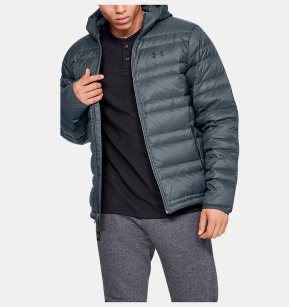 Gri Erkek UA Armour Down Kapüşonlu Mont