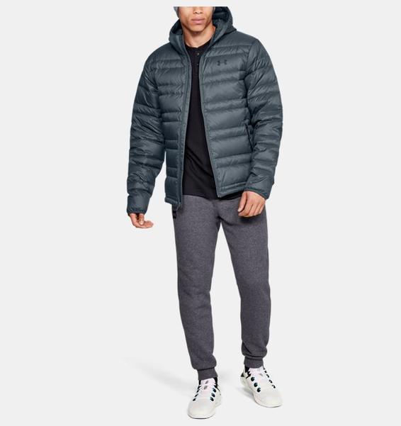 Gri Erkek UA Armour Down Kapüşonlu Mont