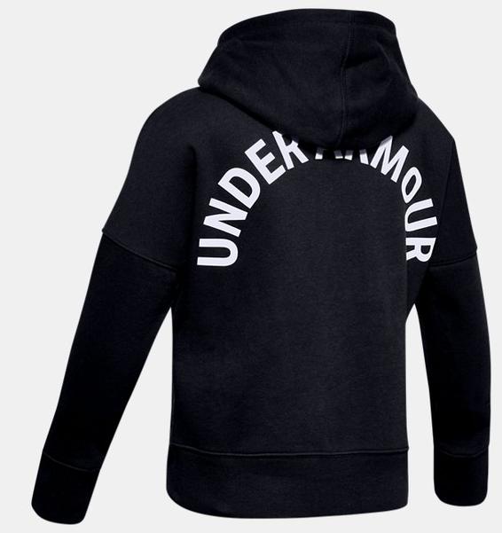 Siyah Kız Çocuk UA Rival Tam Boy Fermuarlı