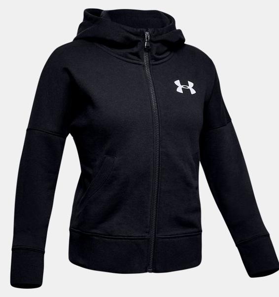 Siyah Kız Çocuk UA Rival Tam Boy Fermuarlı