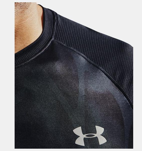 Siyah Erkek UA Qualifier Iso-Chill Printed Run Kısa Kollu