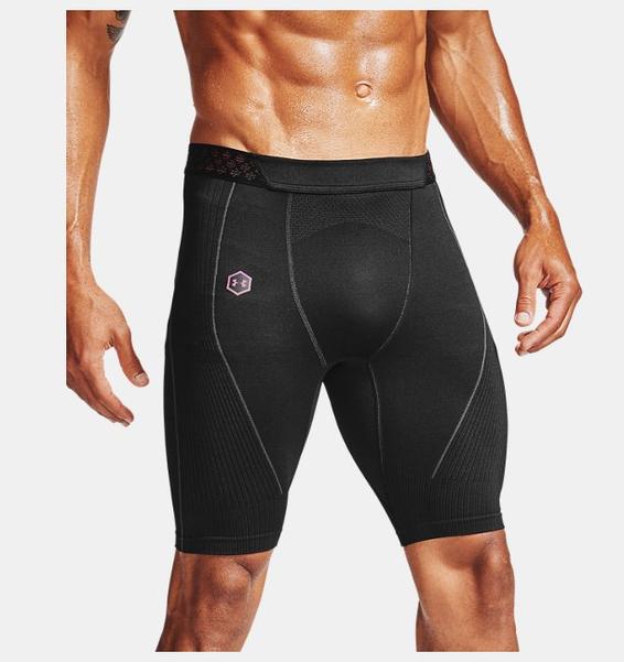 Siyah Erkek UA RUSH™ Dikişsiz Long Şort