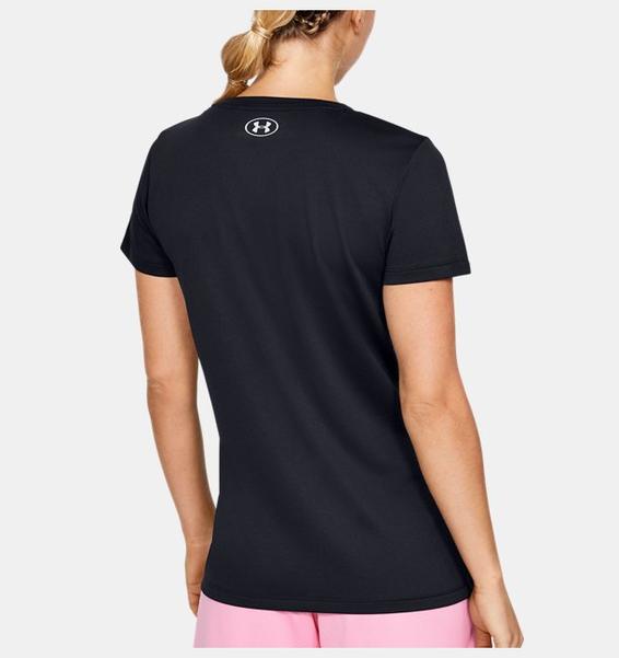 Siyah Kadın UA Tech™ Branded Fit Kit Kısa Kollu Crew
