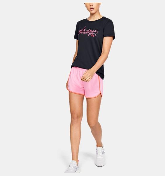 Siyah Kadın UA Tech™ Branded Fit Kit Kısa Kollu Crew