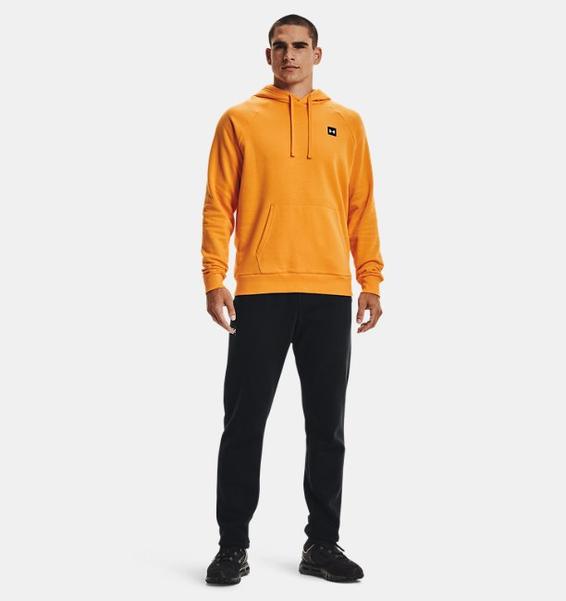 Turuncu Erkek UA Rival Fleece Kapüşonlu Üst