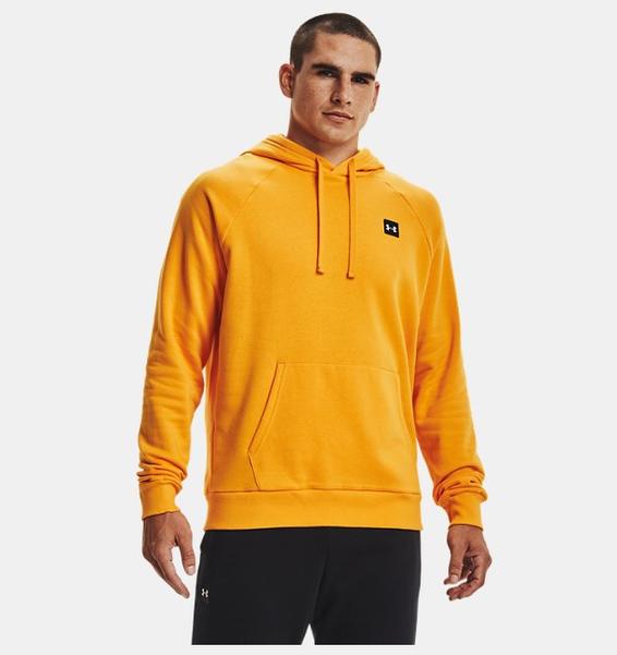 Turuncu Erkek UA Rival Fleece Kapüşonlu Üst