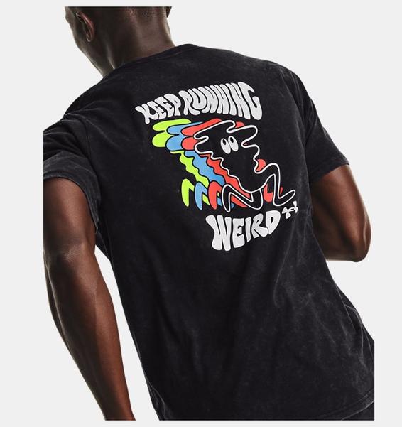 Siyah Erkek UA Keep Run Weird KOR Kısa Kollu