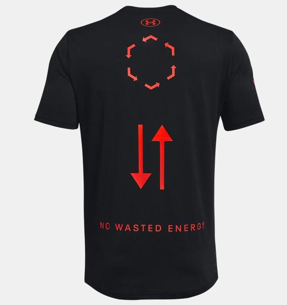 Siyah Erkek UA RUSH™ No Energy Wasted Kısa Kollu