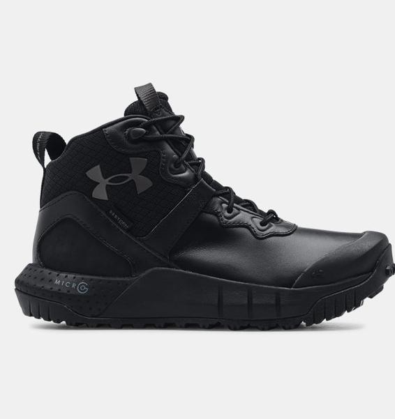 Siyah Kadın UA Micro G® Valsetz Mid Leather Waterproof Tactical Bot