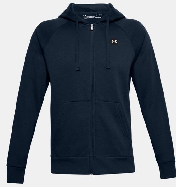 Lacivert Erkek UA Rival Fleece Tam Boy Fermuarlı Kapüşonlu Üst