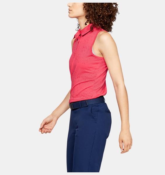 Pembe Kadın UA Zinger Kolsuz Novelty Polo