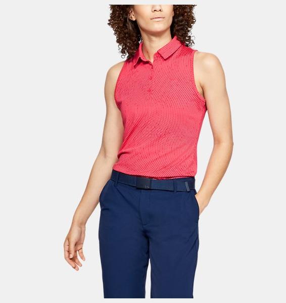 Pembe Kadın UA Zinger Kolsuz Novelty Polo
