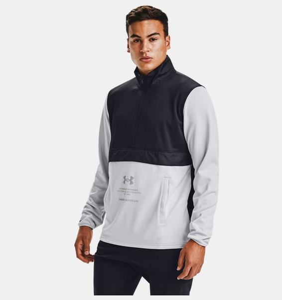 Siyah Erkek Armour Fleece® Storm ½ Fermuarlı