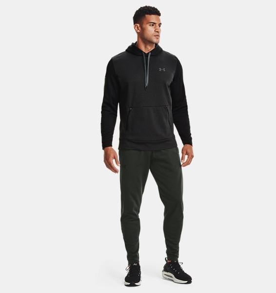 Siyah Erkek Armour Fleece® Textured Kapüşonlu Üst